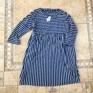 Suzanne Betro Blue and White Striped Dress